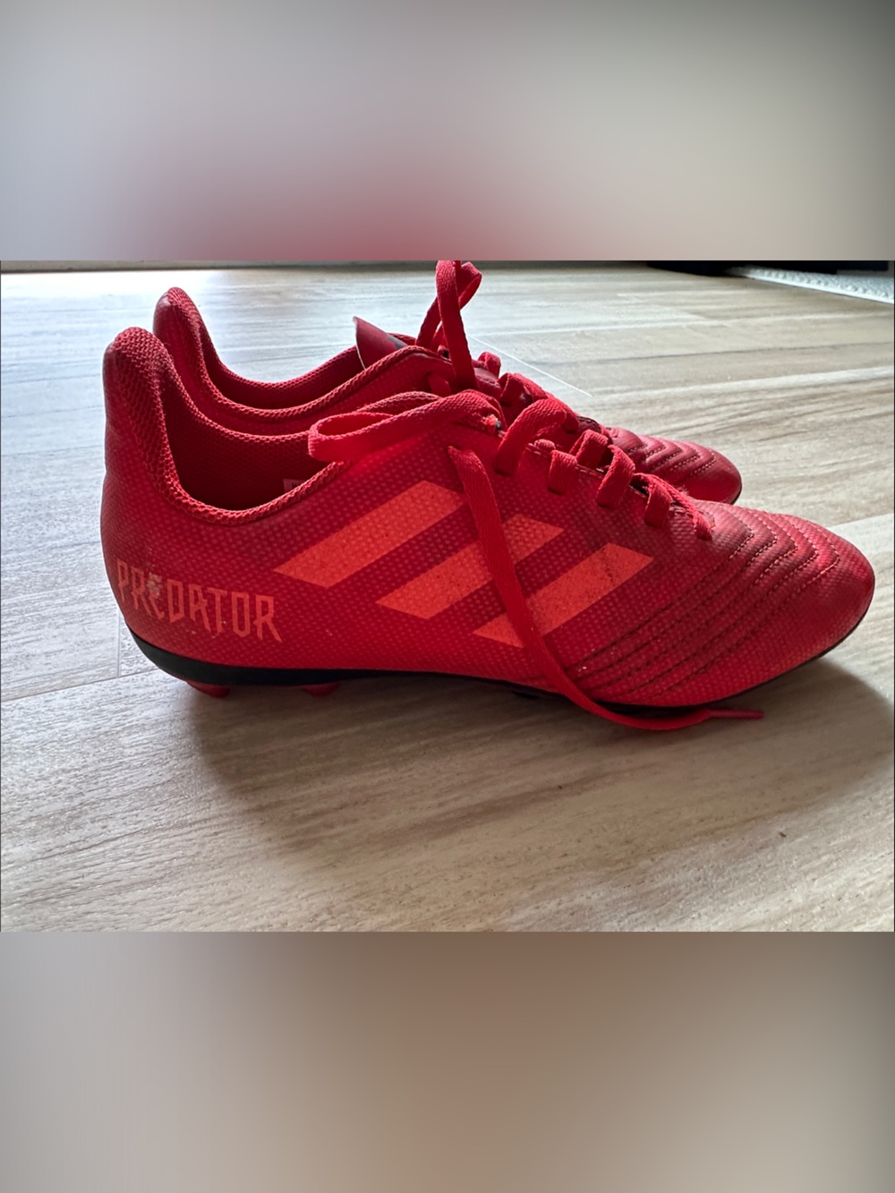 Size 4 adidas Kids Red Predator Soccer Cleats